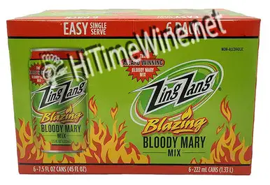 ZING ZANG NON-ALCOHOLIC CLASSIC MARGARITA MIX, 6 PACK 7.5oz CANS.